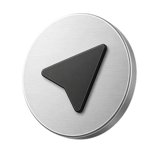 3D send arrow icon used as decorative element on contact us page